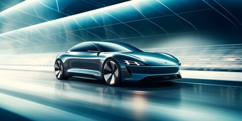 Highend electric car effortlessly blends with sleek and contemporary architectural masterpiece. Concept Electric Cars, Architecture, High-End Design, Contemporary Style