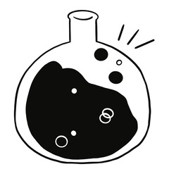 illustration of a scientist holding a laboratory flask glassware