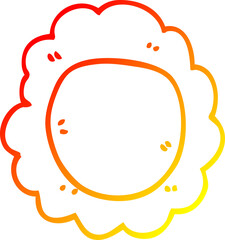 warm gradient line drawing cartoon flower