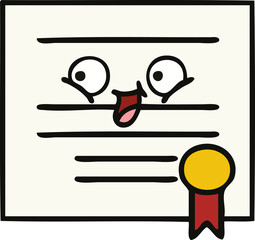 cute cartoon graduation diploma