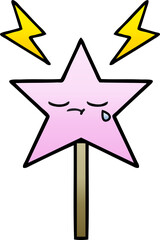 gradient shaded cartoon magic wand