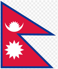 Nepal flag official  isolated on png or transparent  background. vector illustration.