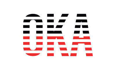 OKA three initial letter iconic line negative space minimal logo design vector template. monogram, abstract, wordmark, business, typography, minimalist, brand, company, flat, modern, unique, simple