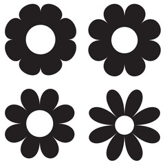 Set of daisy flowers icons isolated on background vector illustration.