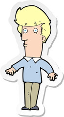 sticker of a cartoon startled man