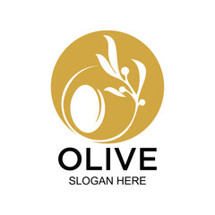 Olive logo design simple concept Premium Vector