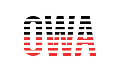 OWA three initial letter iconic line negative space minimal logo design vector template. monogram, abstract, wordmark, business, typography, minimalist, brand, company, flat, modern, unique, simple