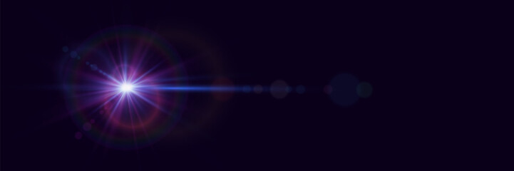 
Glowing glare of light. Lens flare, star light effect.