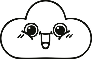 line drawing cartoon snow cloud