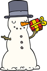 cartoon christmas snowman