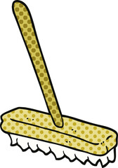 comic book style cartoon sweeping brush