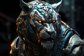Tiger with a cyborg body