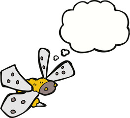 cartoon bee with thought bubble
