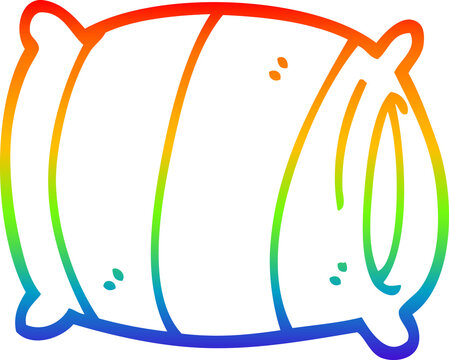 recommend clip art: rainbow gradient line drawing cartoon pillow
