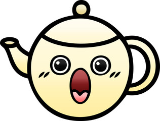 Obraz premium gradient shaded cartoon tea pot