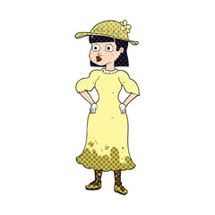 cartoon woman in muddy dress