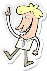 sticker of a cartoon man with idea