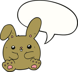 cartoon rabbit and speech bubble