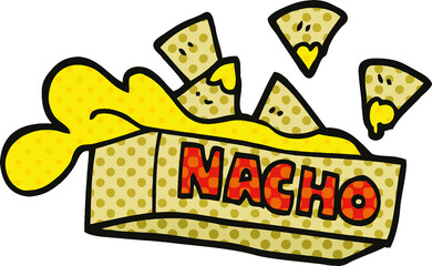 comic book style cartoon nacho box