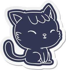 cartoon sticker of cute kawaii cat