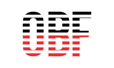 OBF three initial letter iconic line negative space minimal logo design vector template. monogram, abstract, wordmark, business, typography, minimalist, brand, company, flat, modern, unique, simple