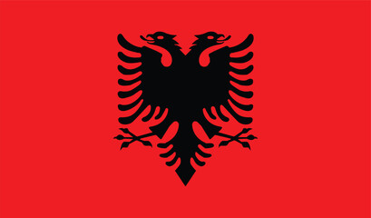 Flat Illustration of Albania flag. Albania national flag design. 
