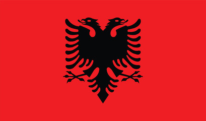 Flat Illustration of Albania flag. Albania national flag design. 
