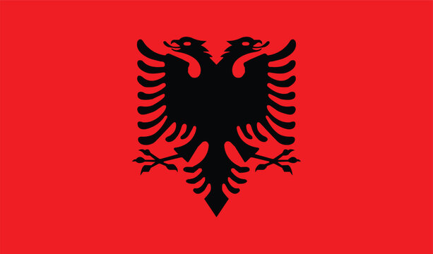 Flat Illustration of Albania flag. Albania national flag design. 
