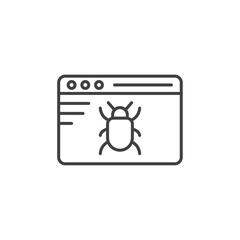 Bug Vector Line Icon illustration.