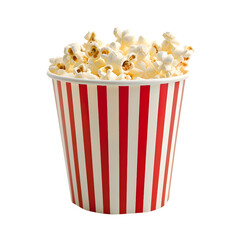 Popcorn red bucket isolated on transparent background