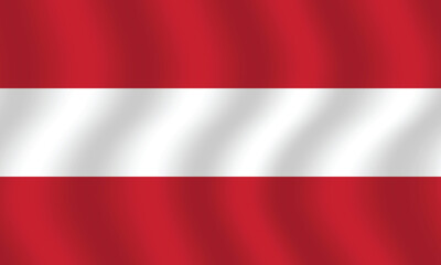 Flat Illustration of Austria flag. Austria national flag design. Austria Wave flag.
