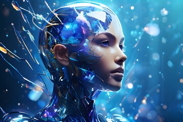 half woman robot
