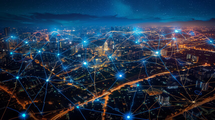 Network smart modern background, wireless connection to communication in world, social media technology.