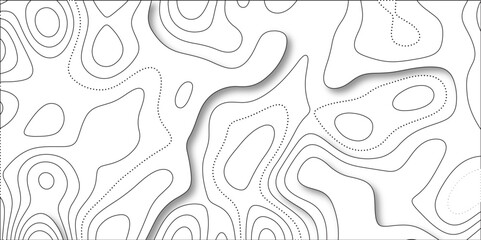 Abstract wavy line 3d paper cut white background with shadows. Abstract realistic papercut decoration textured with wavy layers. Topographic contour lines vector map seamless pattern vector.