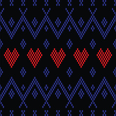Ethnic heart seamless illustration pattern design