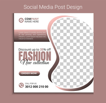 Fashion sale social media post template and trendy gradient colors, poster, flyer, brochure in vector EPS 10.