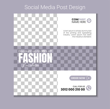 Fashion sale social media post template and trendy gradient colors, poster, flyer, brochure in vector EPS 10.