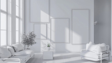 white living room with armchair