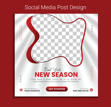 Fashion sale social media post template and trendy gradient colors, poster, flyer, brochure in vector EPS 10.