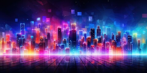 Colorful Nightlife background. City night life concept abstract background.