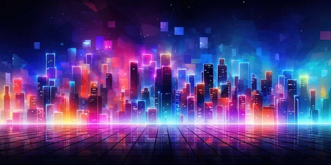 Foto op Aluminium Colorful Nightlife background. City night life concept abstract background. © Svitlana