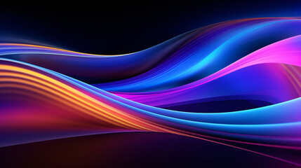 A colorful wave of light with a blue and purple stripe. The colors are vibrant and the wave is long
