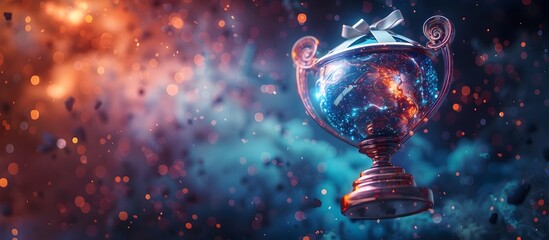 Championship Esports Trophy Cup, To convey a sense of victory, achievement, and success in esports and gaming competitions This image would be great - obrazy, fototapety, plakaty