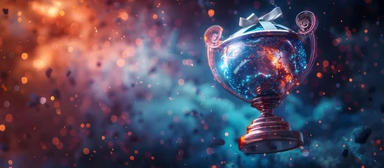 Tuinposter Championship Esports Trophy Cup, To convey a sense of victory, achievement, and success in esports and gaming competitions This image would be great © Sittichok