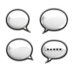 set of bubbles, speech bubbles in white on isolate background.