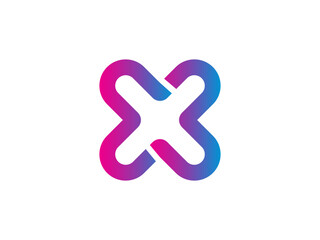 Letter X Logo Design Template Illustration.