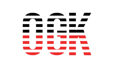 OGK three initial letter iconic line negative space minimal logo design vector template. monogram, abstract, wordmark, business, typography, minimalist, brand, company, flat, modern, unique, simple