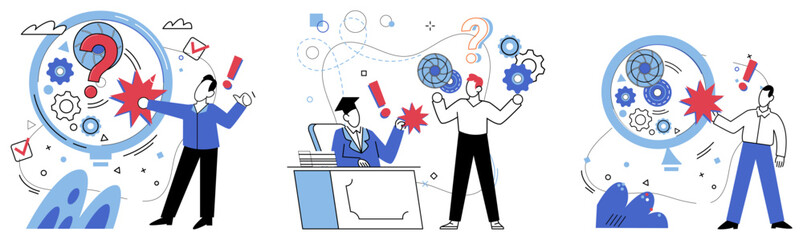 Logical analysis vector illustration. Analytical minds are alchemists, transmuting base metal information into gold understanding through logical analysis Logical analysis is architect blueprinting