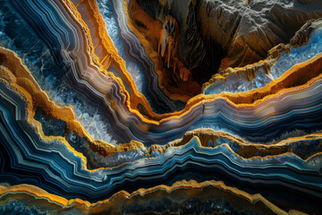 Abstract Agate Stone Texture with Vibrant Color Bands