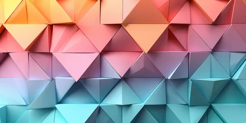 Foto op Canvas Vibrant multi-colored geometric triangle tessellation © smth.design